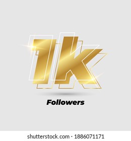 1k, 3d 1000 Followers Thank You With Golden