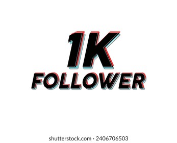 1K Follower Vector PNG FREE