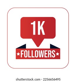 1K Followers Design Template Vector Illustration