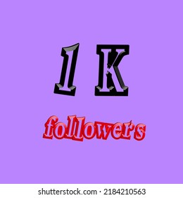 1k followers social media post. 1000 subscribers post. Vector illustration.