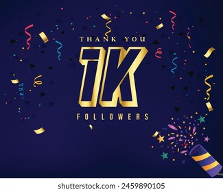 1K Followers thank you follower congratulation poster