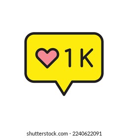 1.000 Me Gusta Ilustración De Vectores De Iconos