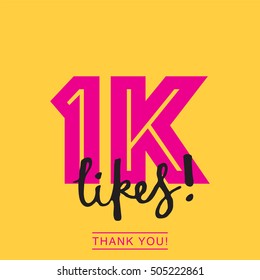 1K Likes Online Social Media Thank You Banner 