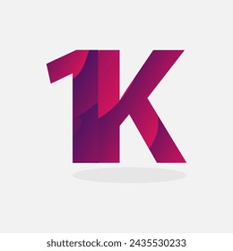 1K number abstract template vector illustration, one thousand template