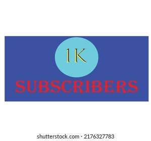 1k Subscribers Isolated On White Background