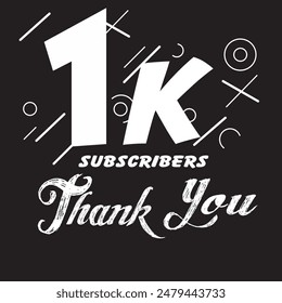 1k subscribers. Thank you for 1k subscribers | Thank you 1000 subscribers, peoples online social group, happy banner celebrate, Vector illustration