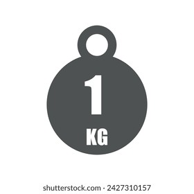 1kg weight icon. Vector design sport and gym