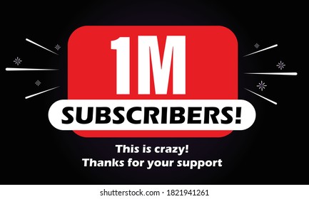Diseño de fondo de la celebración de los suscriptores de 1M. 1 millón de suscriptores