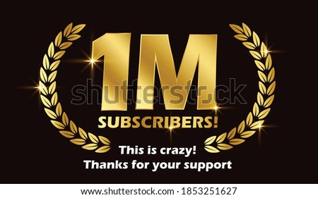 1M subscribers celebration background design. 1 million subscribe