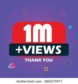 1M Views Celebration Background Design. 1 Million Views