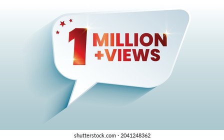 1M Views Celebration Background Design. 1 Million Views