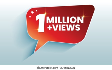 1M Views Celebration Background Design.  1Million Views