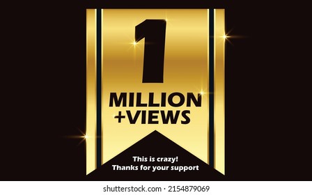 1M Views Celebration Background Design. 1 Million Views