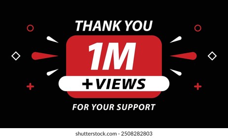 1M Views comemorar o projeto de fundo. 1 milhão de visualizações.