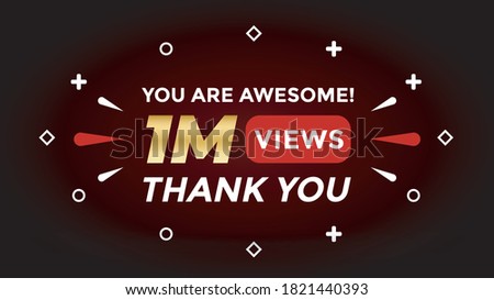 1M Views celebration background design. 1 million Views