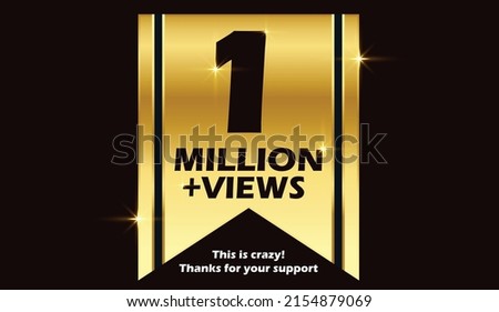 1M views celebration background design. 1 million views