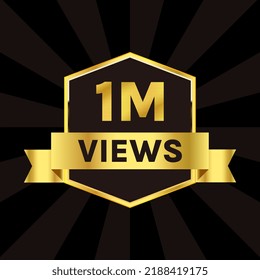 1M Views celebration background design,1 million Views