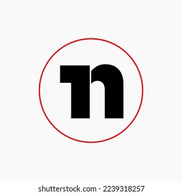 1n black Vector icon. 1n black typography icon lettering.