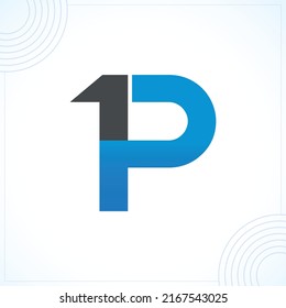 1p o p1 diseño de logotipo creativo moderno premium plantilla de vector