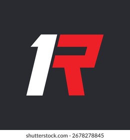 Plantilla de Vector de diseño de logotipo de letra 1R