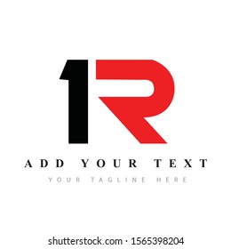 1R text logo illustration vector art