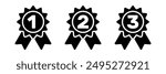 1st 2nd 3rd place awards, flat solid vector set