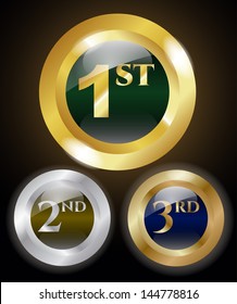 1st, 2nd and 3rd place medals