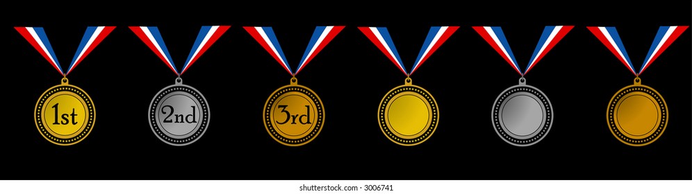 1st 2nd And 3rd Place Medals