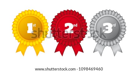 1st 2nd 3rd Place Ribbon Custom Stock Vector (Royalty Free) 1098469460