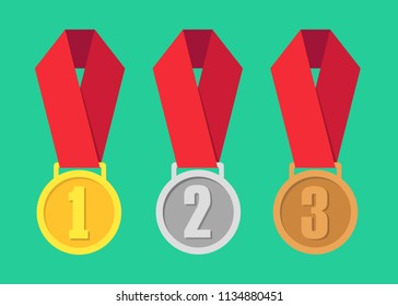 1st, 2nd and 3rd places. Gold, silver, bronze medal