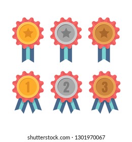 1st, 2nd and 3rd places. Gold, silver, bronze medal,trophy