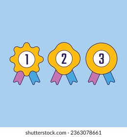 1st 2nd 3rd Positions Award Illustration Vector Icon
