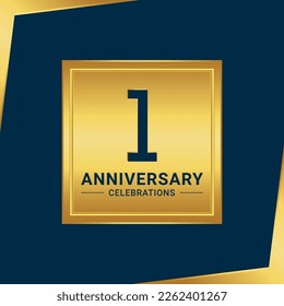 1st anniversary celebration logo design. Vector Eps10
