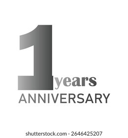 1st Anniversary Celebration Logo – Elegant and luxury Vector Icons for Milestone Celebrations in silver color.
