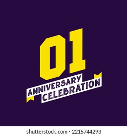 1st Anniversary Celebration vector design,  1 years anniversary