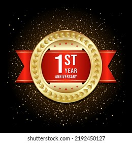 1st anniversary design template. vector template illustration