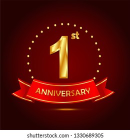 1st anniversary golden on black background 30