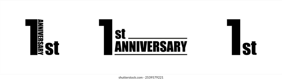 1st anniversary letter logo icon design banner vector set.