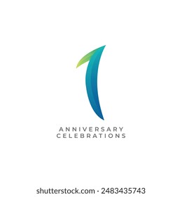 1st anniversary logo design template