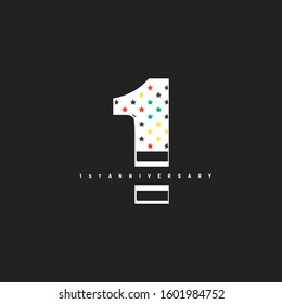 1st anniversary logo design vector element