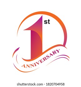 1st Anniversary Logo Design Vector