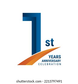 1st Anniversary Logo, Perfect logo design for anniversary celebration, vector illustration