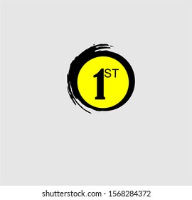 1st anniversary logo template in the circle form.