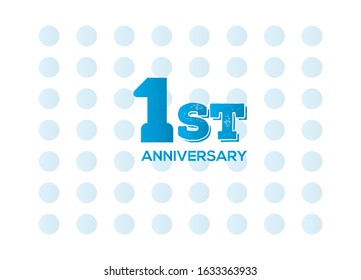 1st anniversary logo with white background and logo vector tamplete design