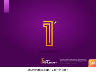 1st anniversary logotype with dark purple background