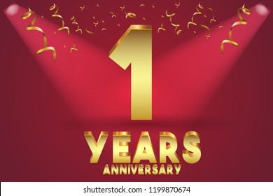 1st Anniversary numbers. background for anniversary