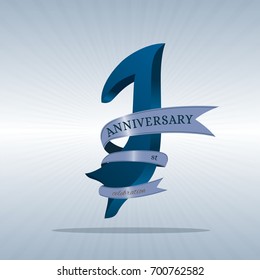 1st anniversary symbol vector.