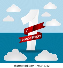 1st anniversary symbol vector.