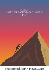 1st August National Mountain Climbing Day vector illustration