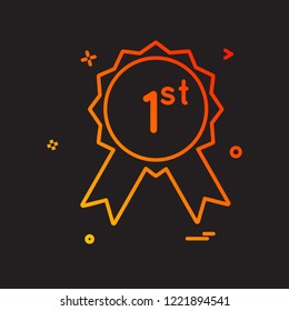 1st badge icon design vector